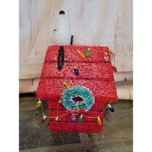 Snoopy 2011 red house light up‎ wreath xmas decor figure